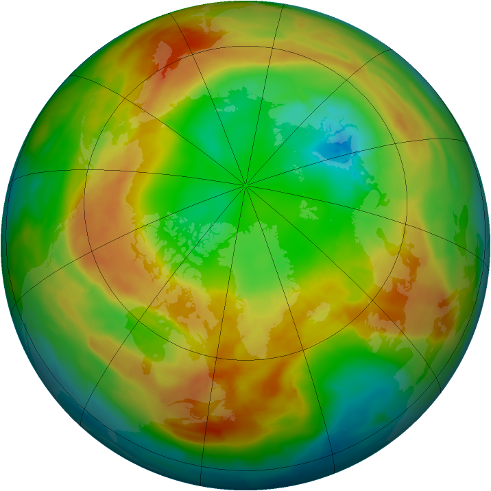 Arctic ozone map for 22 February 2011